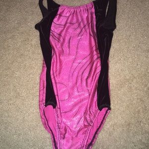 Pink and black leotard